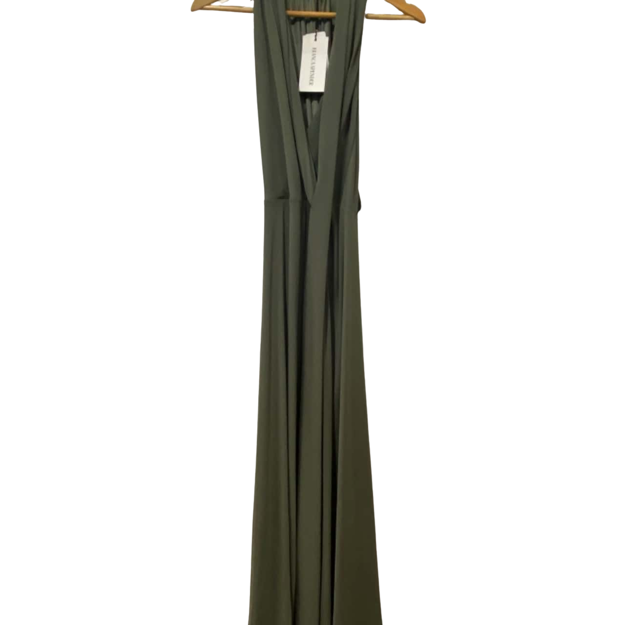 slim fit dress slacks Bianca Spender - Avocado Crepe Cunningham Dress (Size 2) – Goldie's main image 0