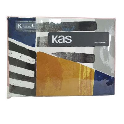 KAS Geometry King Quilt Cover Set - New In Package