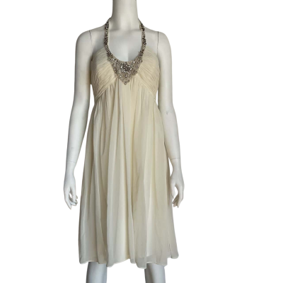 Studibaker Womens Size 12 Beaded Cocktail Dress Champagne 