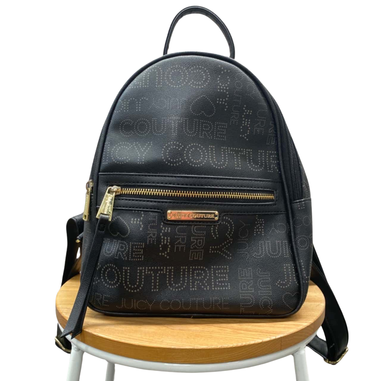 Juicy Couture Black and Gold Backpack Juicy Couture black and gold mini backpack. Never... | Depop main image 2