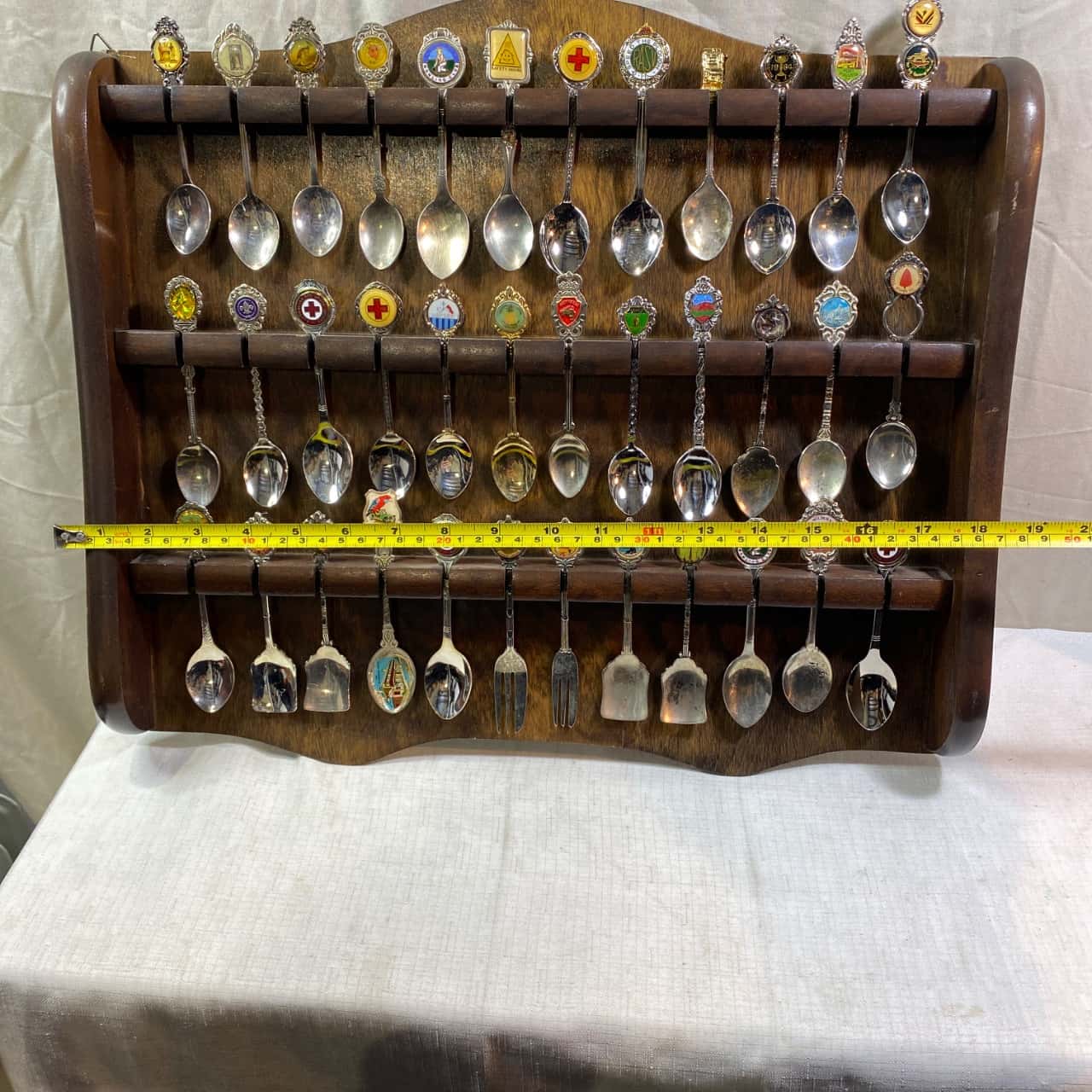 Vintage Collectable Set of 36 Spoons With The Wall Hanging Spoon’s ...