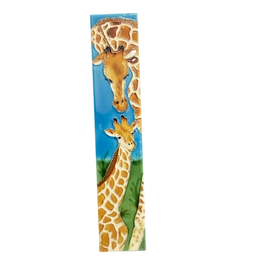 Mother and Baby Giraffe on Tile