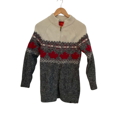 Sears Womens  Size 10 / 8 Winter Jacket Grey / Red / White 