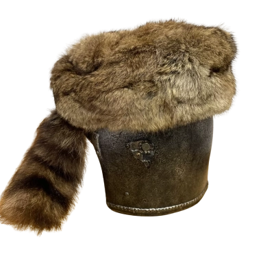 Rabbit and raccoon vintage Davey crocket style hat 