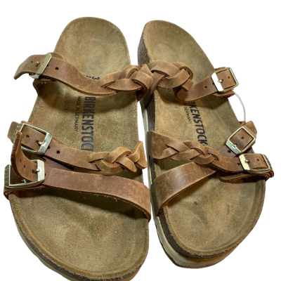 Birkenstock Unisex  Size 45 Birkenstock New w/ Box Franca Braided Cognac Oiled Leather Regular