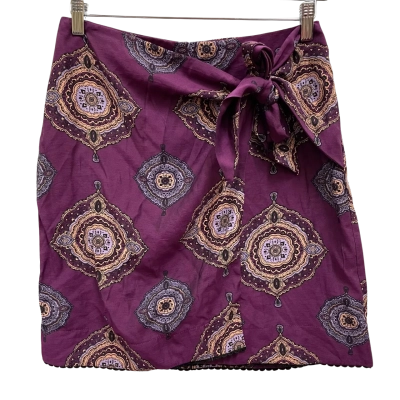  Orange Sherbet Zara Print Plum Aria Wrap Skirt Size 12