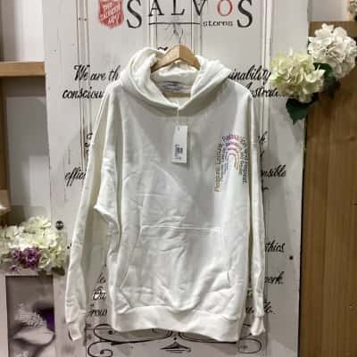  RIMAGIND BRAND! BNWT RRP $130.00! TRENDY STREETWEAR HOODIE JUMPER! Mens  Size XL Hoodie / Jumper White 
