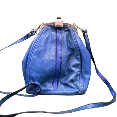 Mimco Blue Leather Purse with Cross-body Strap