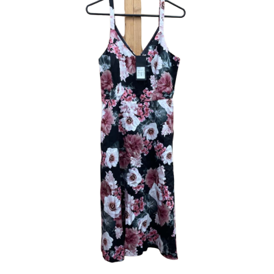 Portmans Womens  Size 12 Midi Dress Black  / Floral 