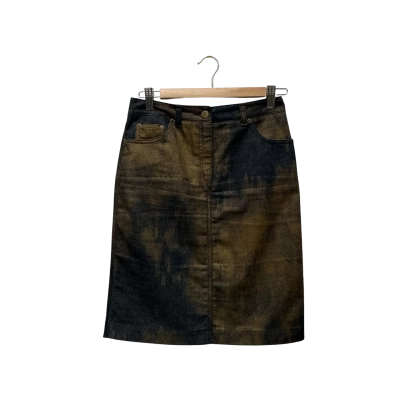 Witchery Womens  Size 6 Denim Skirt Gold / Navy Blue 