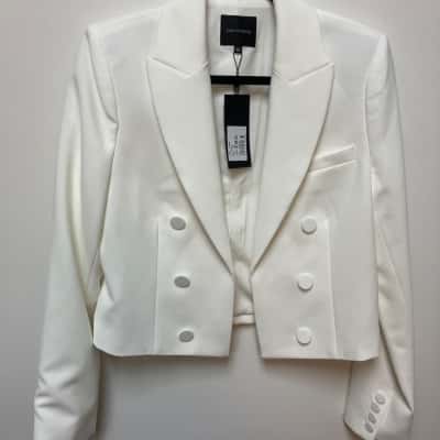 Portmans Womens  Size 12 Blazer / Open Jacket White 