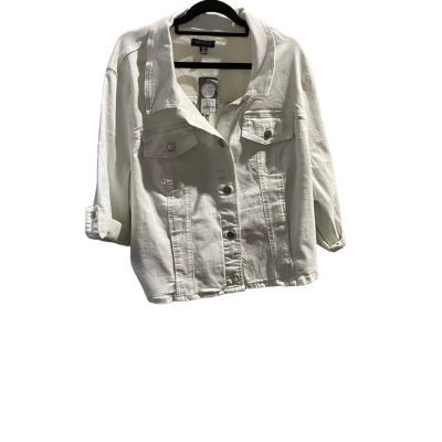 Autograph Womens  Size 22 Short Sleeve Denim Jacket White RRP $129.99 