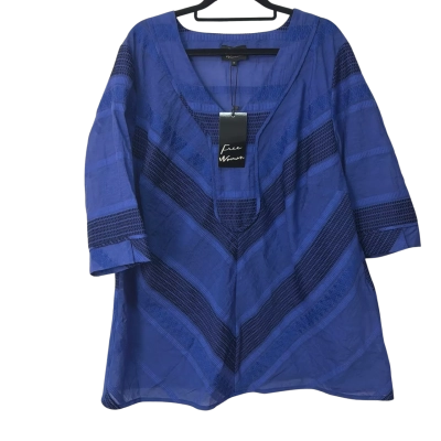 BNWT Free woman   Size 18 3/4 Sleeve  Shirt Blue rrp$159