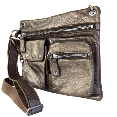 Fossil ‘Explorer’ Metallic Bronze Leather Crossbody Handbag