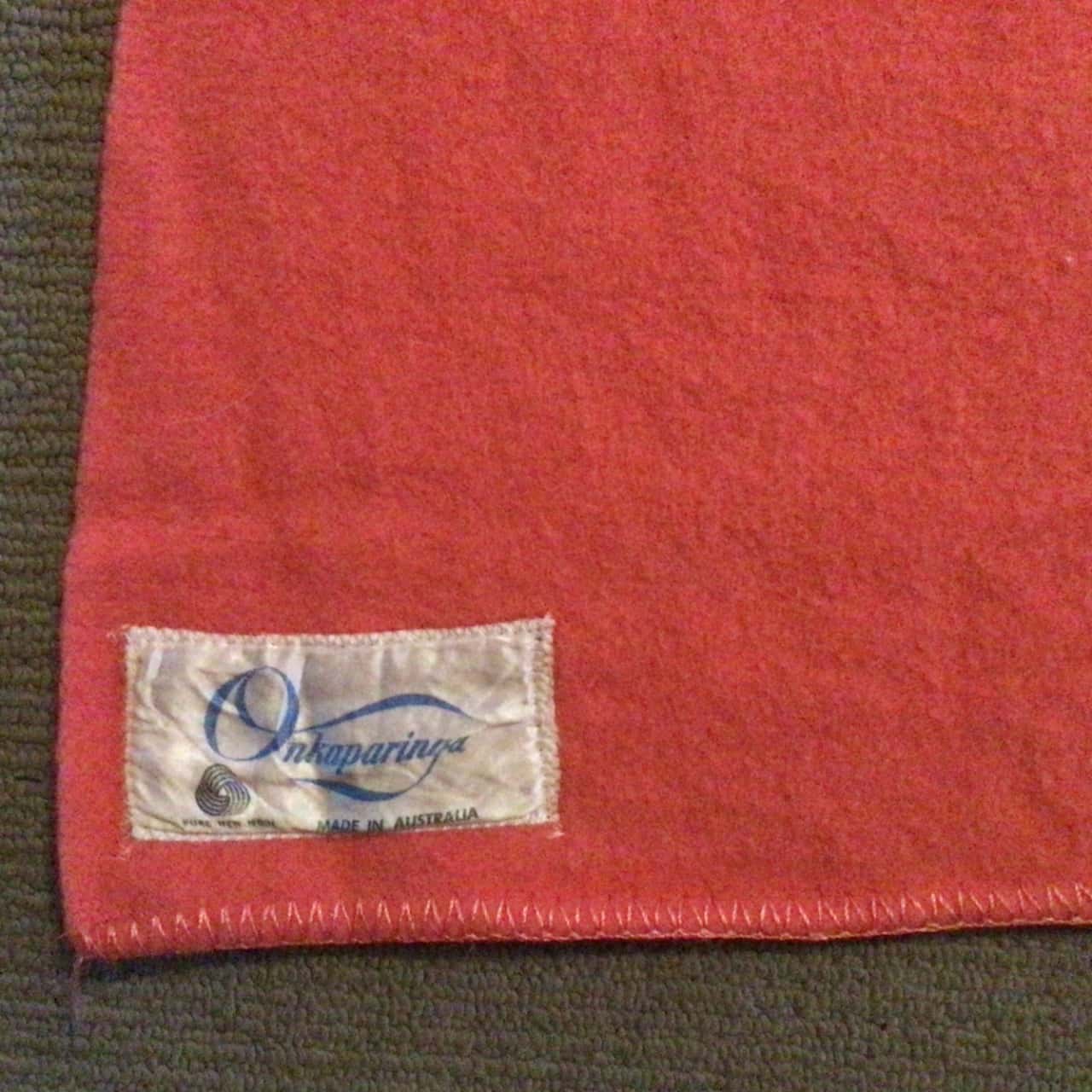 VINTAGE ONKAPARINGA PURE WOOL BLANKET Soft Orange 210 cm x 160 cm (s)
