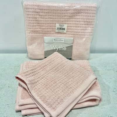 Morgan & Finch Blush Pink Bath Towel, Hand Towel & Face Washer 