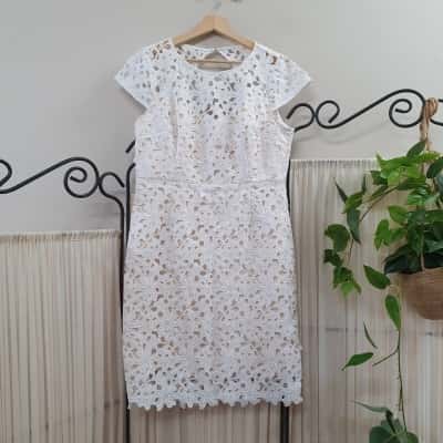 Basque Women's Size 14 White Lace Dress - New With Tags