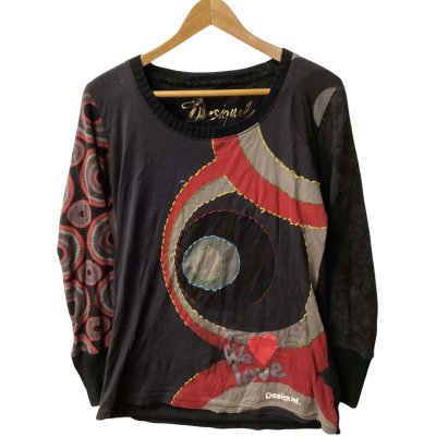 Desigual Womens 3/4 Sleeve Top Multicoloured  (i)