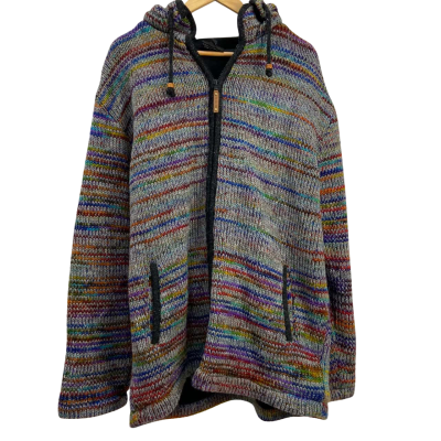 Mount Kiwi - Womens 50 Shades on Grey NZ Wool Jacket - Size XXL - Multicoloured 