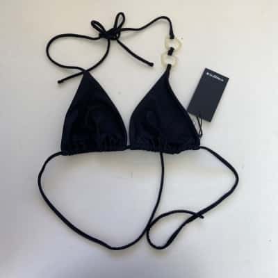 Insight Black Mina Ring Tri Bikini Top  Size S 