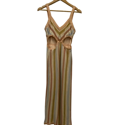 Suboo Women's Knit Style Dress Size S Beige / Rose Gold / Striped 