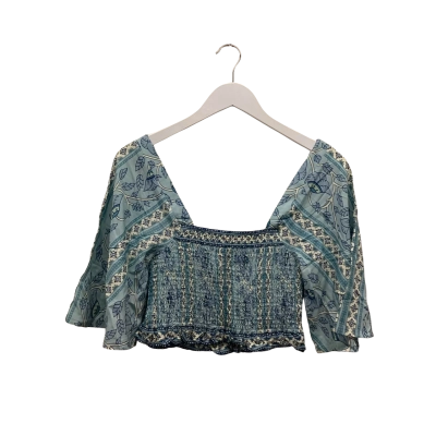 Tigerlily Beautiful Blue Bohemian Crop Top Size 10 BNWT