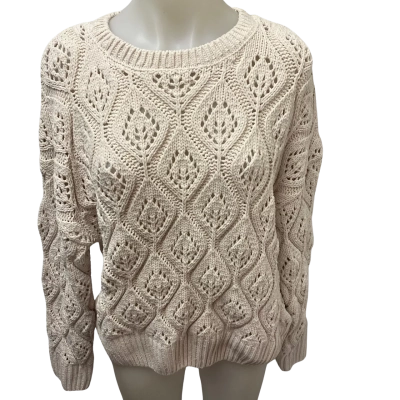 Roxy Welcome Back Crew Neck Womens  Size L Jumper Cream 