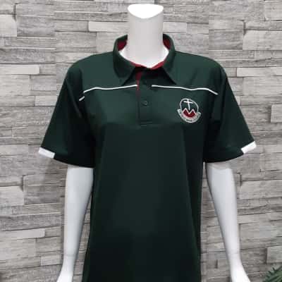 Thomas More College  Kids Green / Maroon / White school top 