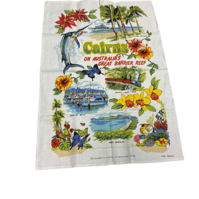 Linen Blend Cairns Great Barrier Reef Australia Tea Towel