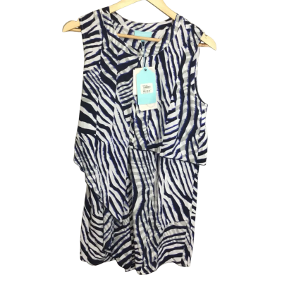 Blue Illusion Womens  Size S Zebra Silk Tunic