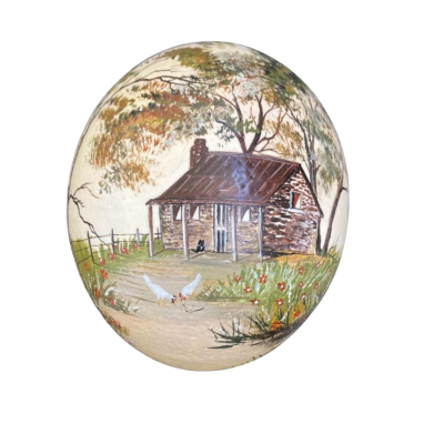 Vintage Hand Painted Ostrich Egg