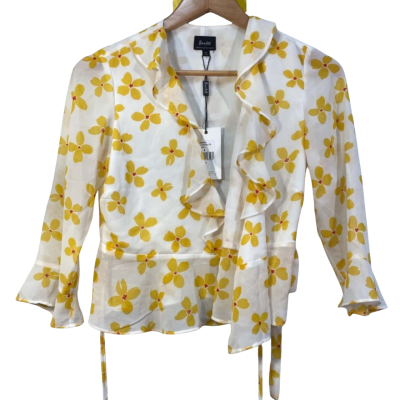 Bardōt Womens  Size 8 Long Sleeve Top Cream / Floral / Yellow 