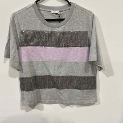 Marcs Womens  Silver Selena Sequin Tee RRP$59