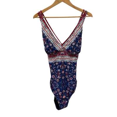Sunseeker Womens  Size 16 Onepiece Bathers Blue / Floral / Red 