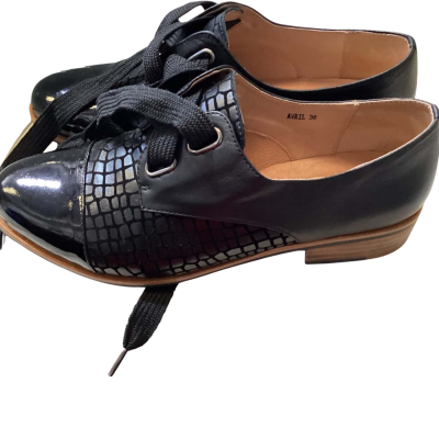  Womens  Zazou Size 38 Flats Black  / Brown 