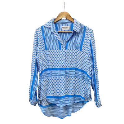Sophie Moran Womens  Size XS Button Up Shirt Blue / White 
