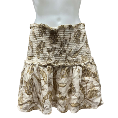 Tigerlily Womens Mini Skirt Beige / Brown / Pattern 