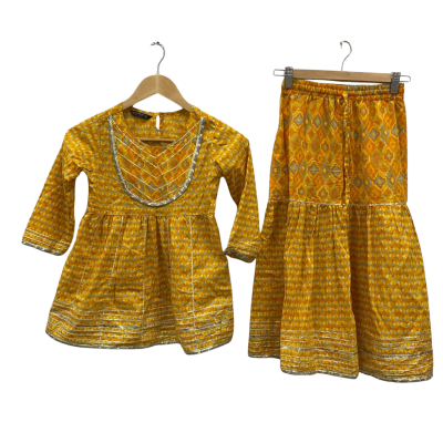 Readiprint fashions Kids Indian Outfit 2 Pieces SET Size 28 Blue / Orange / Yellow 