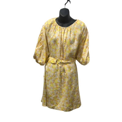 Oroton Linen Yellow/ Orange Floral Dress Size 14