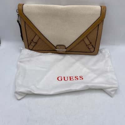 Guess Womens Large Clutch Bag  Brown & Cream 30 x 15 cm  HB2