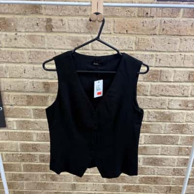 Dotti Womens black button up top Size 10 