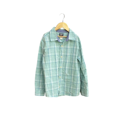 OshKosh Kids  Size 12 Top  Checked / Green / White 