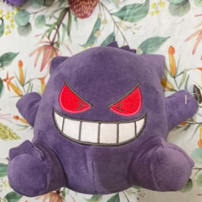 Gengar pokémon teddy medium size purple with red eyes (b28)