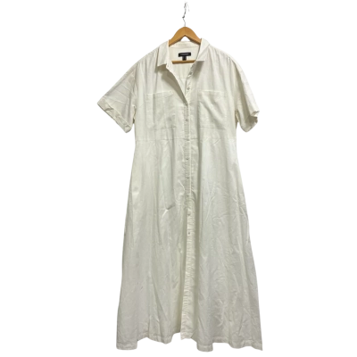 Mossman Women’s Light Cream Size 14 Button-Up Jumpsuit with Belt