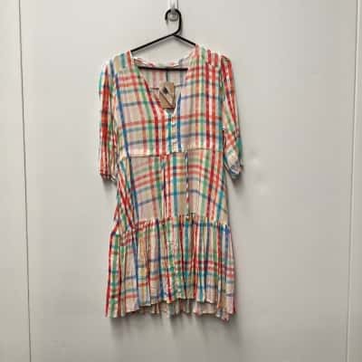 Label of Love Womens  Size 8 Babydoll Dress Gingham / Multicoloured 