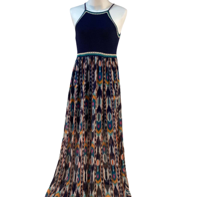 Xhilaration Womens Size S Maxi Dress Blue / Patterned