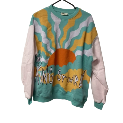 Mens King Stingray Cotton On Size L Crew Neck Jumper Blue / Orange / White / Yellow 