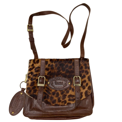  Backriver Bags - Leather & Animal Print Cross Body Bag 