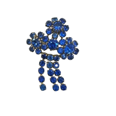  Rhinestone Womens Brooch Blue 