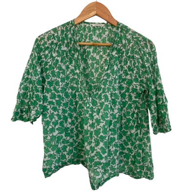 Country Road Womens  Size M / S Short Sleeve Top Green / White 
